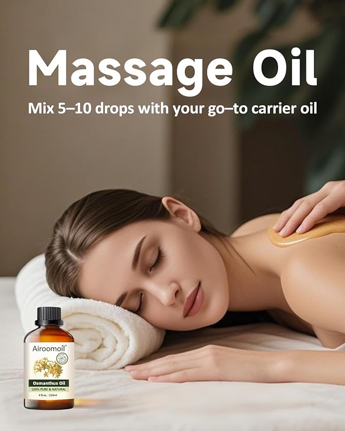 Pure Osmanthus Essential Oil, 100% Pure Natural Osmanthus Essential Oil, Premium Grade Essential Oils for Diffusers for Home, Skin, Care Massage, Soap Making, Aromatherapy, 4 Fl Oz | 120ml