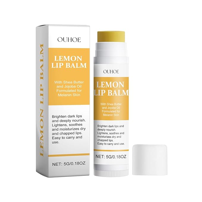 Lemon Lip Balm | All Natural Turmeric Lip Balms & Moisturizers | Hydrates Care Lip Balm, Brighten & Nourish Dark Lips Effortlessly