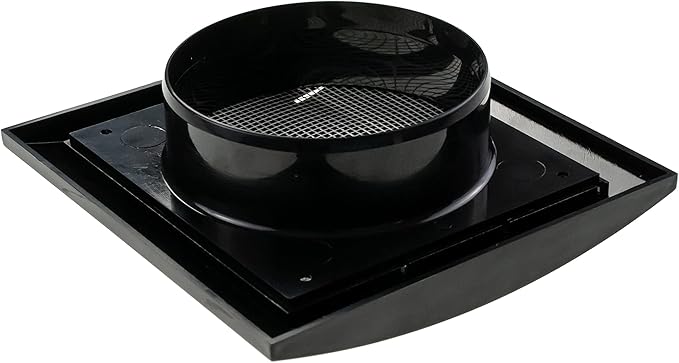 Repa Market 4 Inch Black Dryer Vent Hood/Duct Cover for Walls or Ducting/ABS Plastic Grille with Flaps & Insect Screen/Exhaust and Dryer Vent Covers for Indoor & Outdoor Use