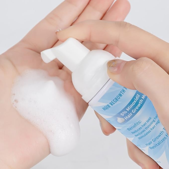 Minoxidil 5% Foam for Hair Growth, Topical Hair Loss Treatment for Men and Women, 3 Pack (2 oz Bottle) (1PC)