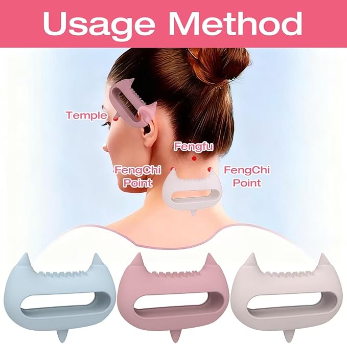 Relief Head & Body Acupressure Massager - Flexible Silicon Tool for Headache, Neck, Shoulder, Leg Pain, Muscle Fatigue & Circulation Boost - Post-Workout Recovery & Full-Body Massage (White)