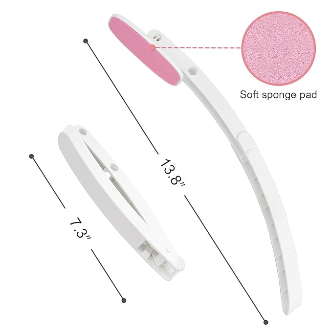 Self Tanner Brushes- Extra Large Body Makeup Brush & Back Lotion Applicator, 2 Pcs, Body, Leg and Face Kabuki Brush, Back Applicator for Self Tan, Sunscreen, Lotion, Makeup, Blend & Blur (Rose Gold)