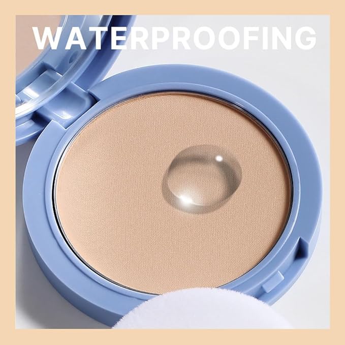 Oil Control Matte Perfection Face Pressed Powder, Matte Smooth Flawless Setting Powder Makeup, Polvo Compacto De Maquillaje, Waterproof Long Lasting, Cruelty Free, 0.35Oz (01 Classic Ivory)