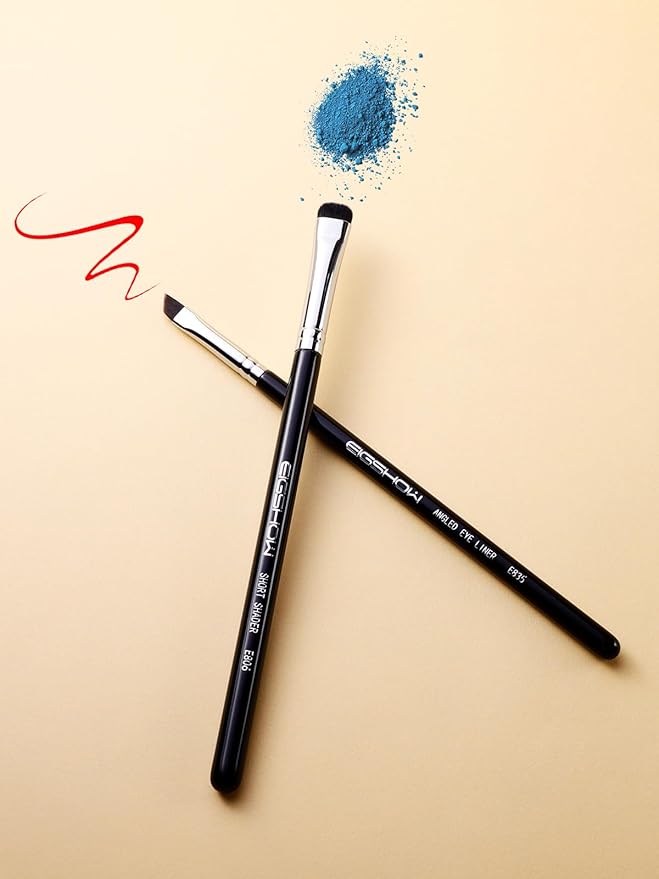 EIGSHOW Angled Eyeliner Brush & Eyeshadow Brush, High-End Precision Gel Liner and Short Smudge Brushes for Cat Eye, Winged Liner (E835&E806)