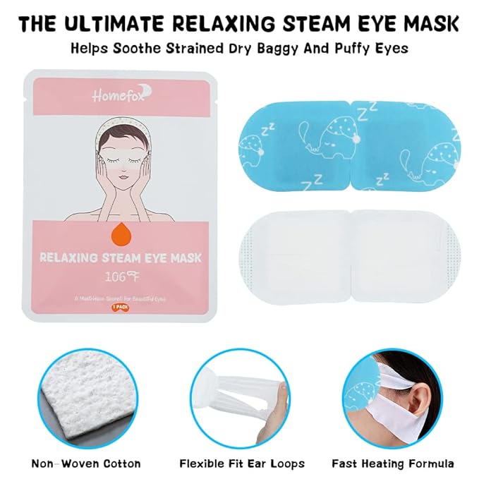 Disposable Steam Eye Mask for Dry Eye Care - 8 Pack Heating Eye Mask for Dark Circles and Puffiness Relief Soothing Warm Eyes Masks Pads, Fragrance Free