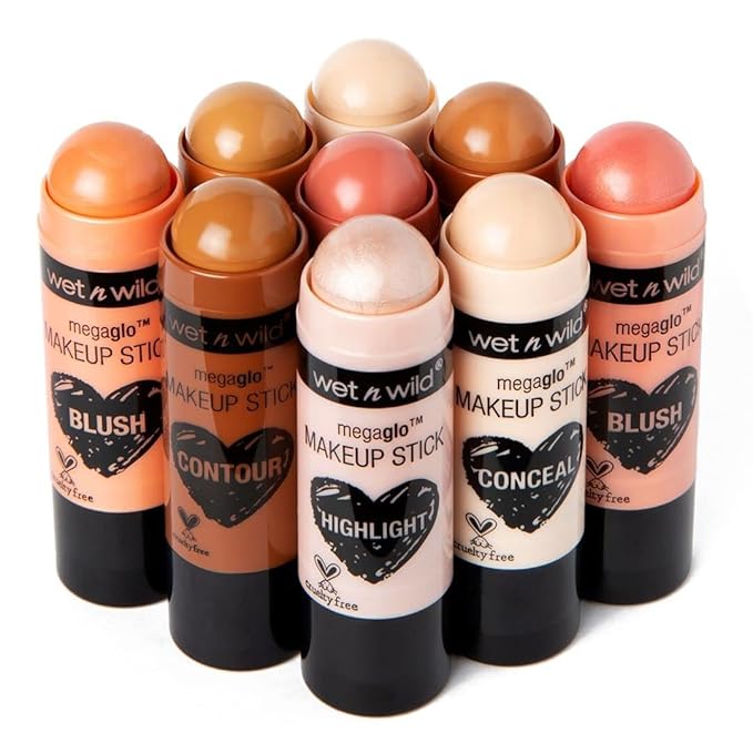 wet n wild MegaGlo Makeup Stick Bundle - When The Nude Strikes, Conceal and Contour Neutral Follow Your Bisque,1 Ounce (Pack of 1),807
