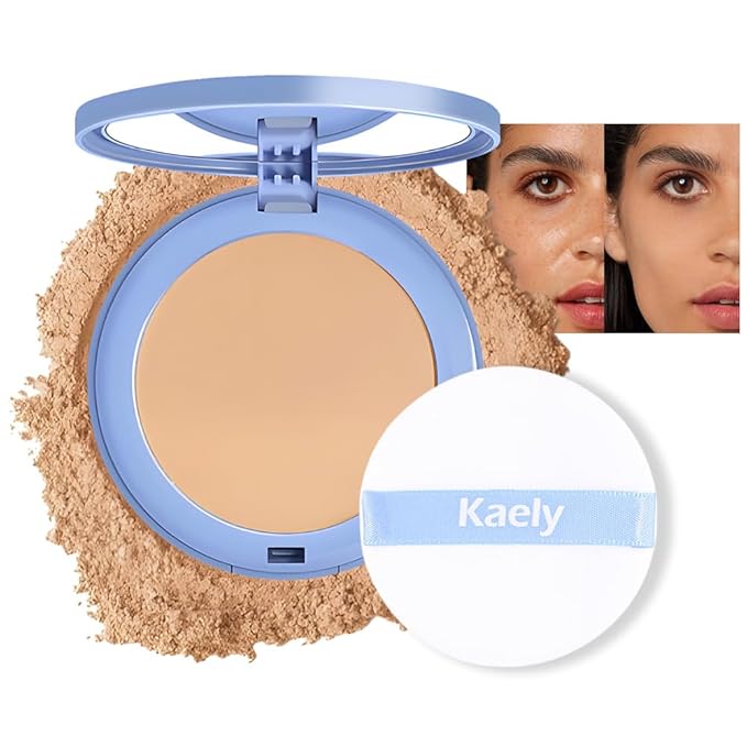 evpct Kaely Oil Control Pressed Face Powder, Get Smooth Flawless Fine Lines and Lightweight Finishing Foundation, Control Shine Long Lasting Waterproof Face Setting Powder Cosmetic, 03 Pure Beige