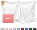 Silk Pillow Cases King Size 100% Mulberry Silk Pillowcase for Hair & Skin 22 Momme Both Side Grade 6A Silk Cooling Soft Breathable 20 x 36 Inches with Hidden Zipper 1PC, White