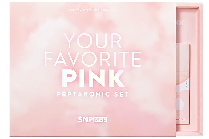 SNP PREP Skincare Set | 4-in-1 Korean Skin Care Set | Peptaronic Complete Skin Care Set | Includes Facial Toner, Cream, Face Serum, and Ampoule Sheet Face Masks | Skin Care Gift Set | 10 Sheets