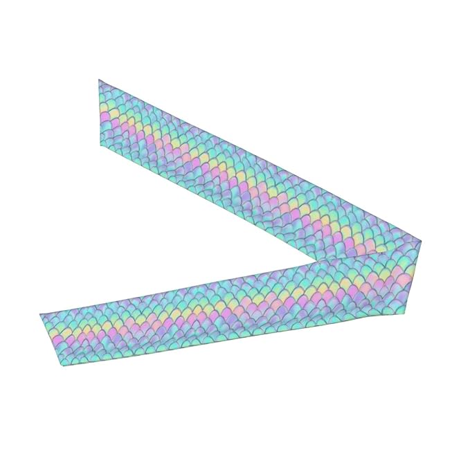 Men Women Beauty Skinny Sports Sweatbands Head Accessories for Running Fitness Shower, Long Multi Style Beautiful Mermaid Fish Scale Head Ribbon Headwear
