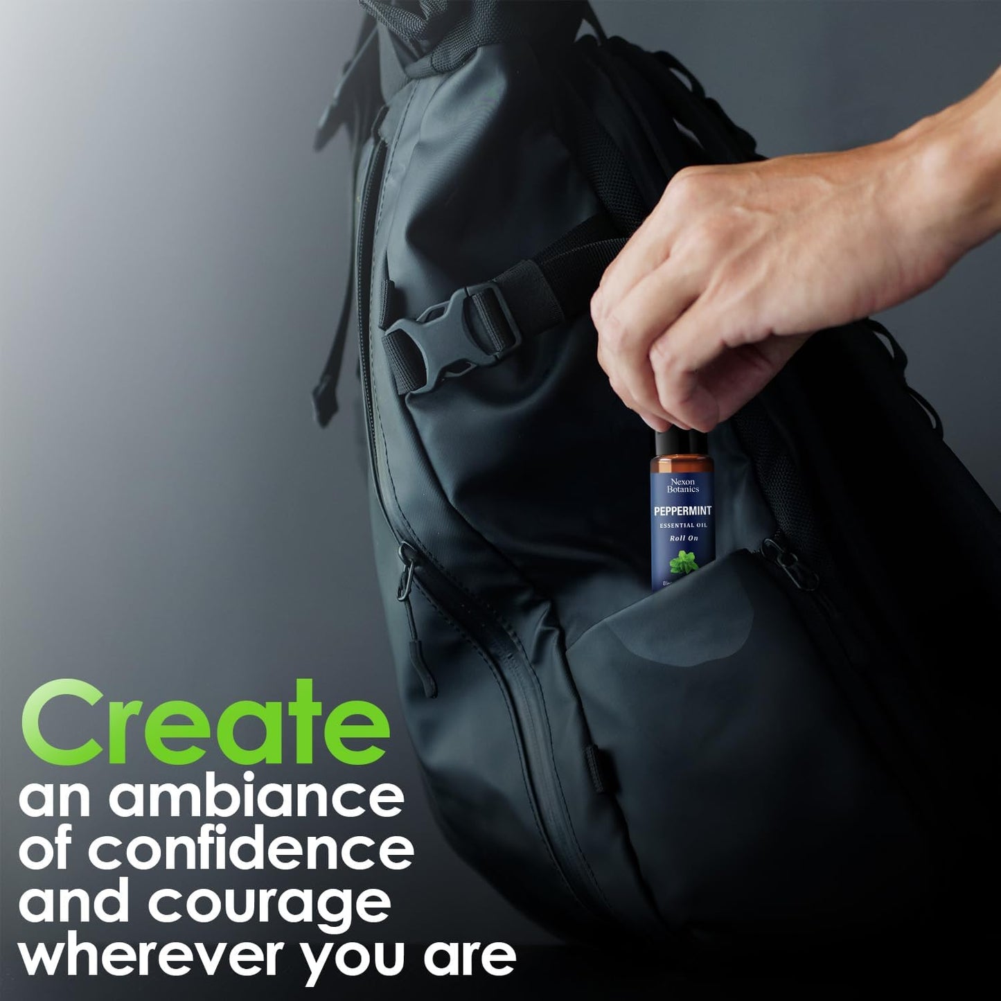 Peppermint Essential Oil Roll-On 10 ml - Pure, Natural & Prediluted Oil Blend Roller with Fresh Minty Aroma - Aromatherapy & Headache Relief - Nexon Botanics