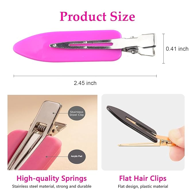 No Crease Hair Clips Makeup Pin Curl Clip Bulk 40Pcs Multicolor No Bend Dent Bang Creaseless Hair Clips for Makeup Application Bangs Hairpin Setting Pins Clip for Women Styling (Beige)