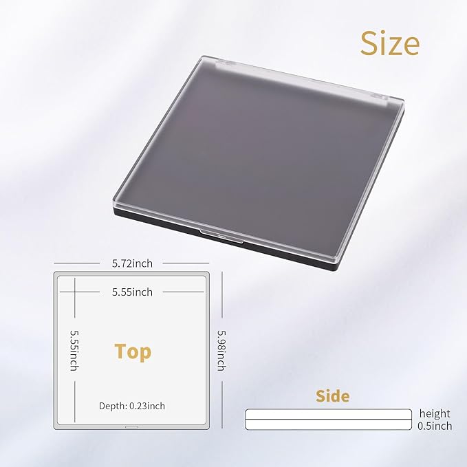 AJLTPA Magnetic Makeup Palette with Frosted Clear Top, Empty Eyeshadow Palettes depots Travel Storage Box with 40Pcs Adhesive Metal Stickers for DIY Cosmetics Powder (Large - 5.72" x 5.98")