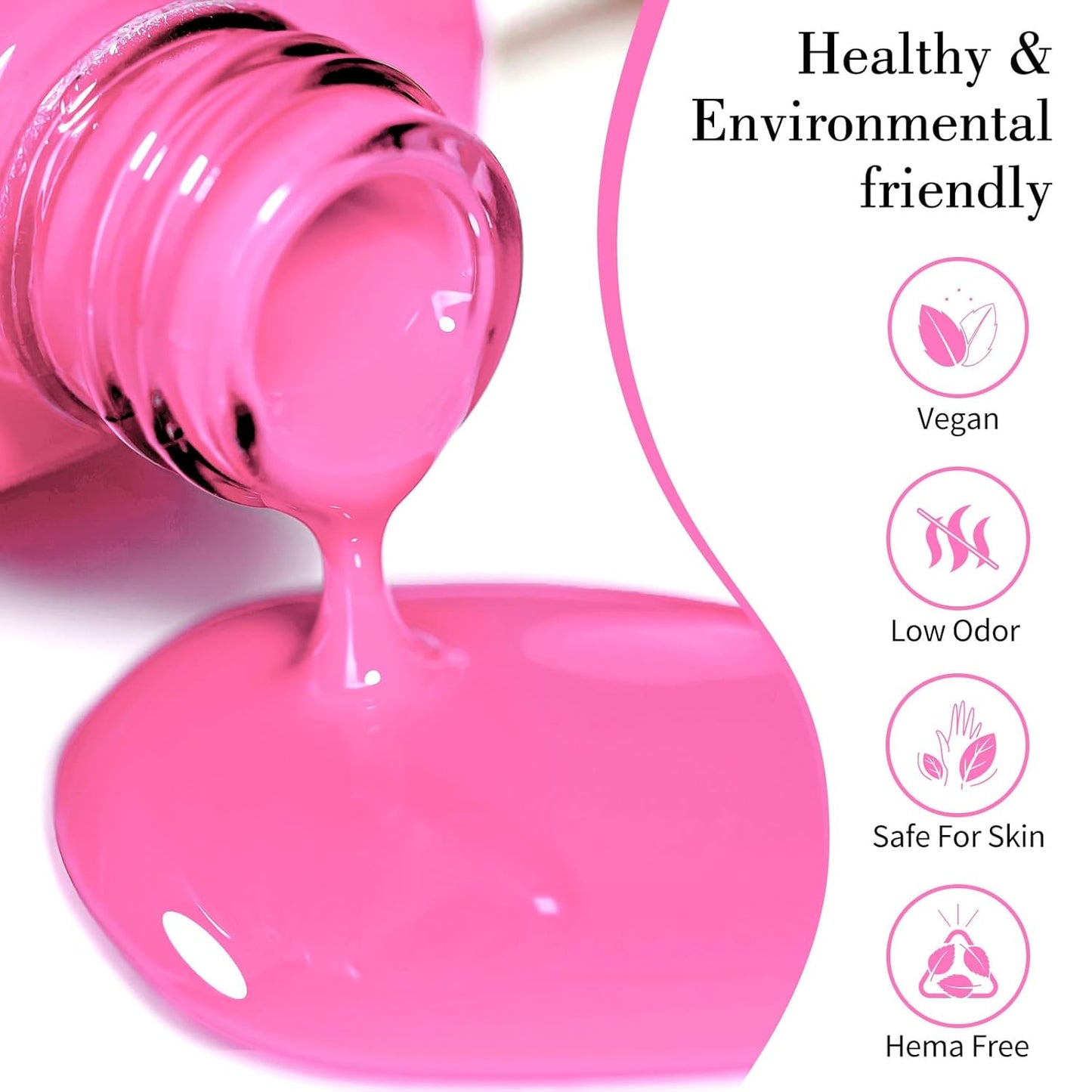 CANNI Hot Pink Gel Nail Polish – 9ml Soak Off UV LED, Long Lasting High Gloss for DIY & Salon Use For Women