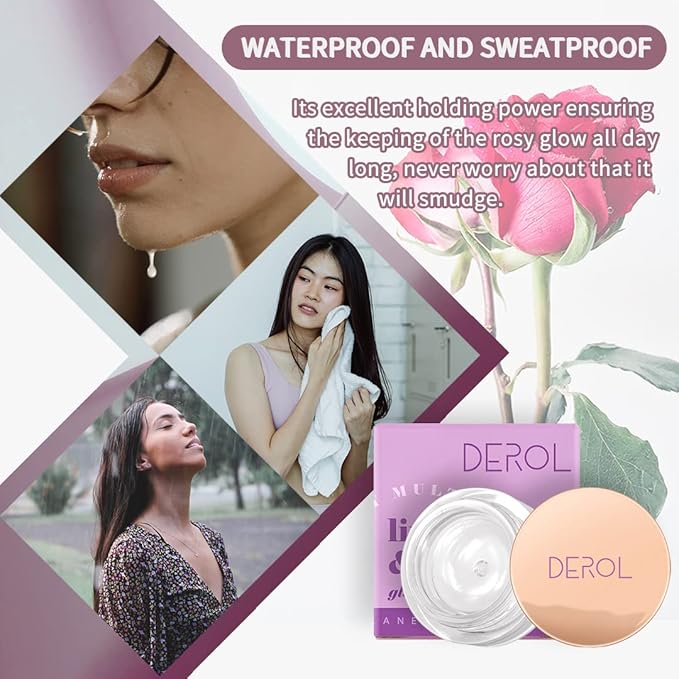 Moisturizing Blush Rouge Color Changing Blusher for Cheeks and Lips Balm Multi Use Cream Liquid Waterproof Gel for Cheeks & Lips Gloss Glossy Shiny Finish Makeup