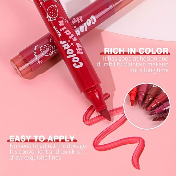 Lip Stain, Waterproof lip tint, Matte Color Look, Longlasting All Day Wear Lip Color, Smudge Proof Natural Finish, Precise Chisel Tip Marker,non sticky lip gloss,kiss proof lip color 04#