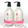 Luseta Glossy Pearl Shampoo and Conditioner Set Smooth & Moisturize, Fight Frizziness and Add Shine,Hydrating for Damaged Hair, Detangle,Nourish Strands,Paraben Free, Sulfate Free,16.9oz