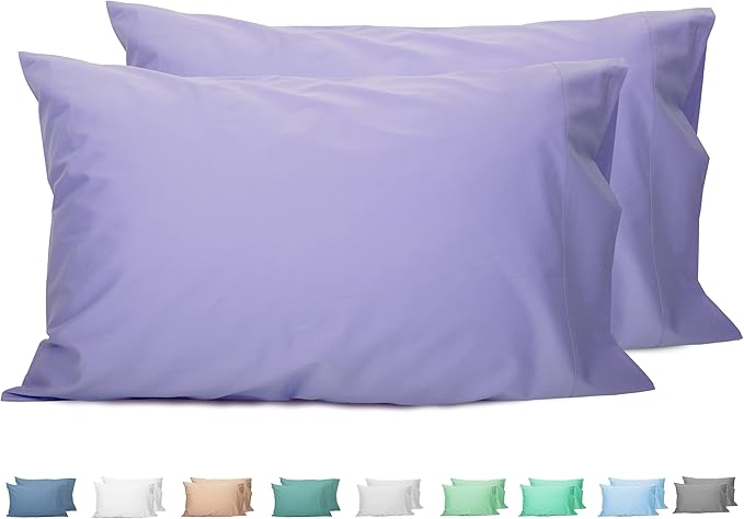 Sunflower King Pillowcases Set of 2, 100% Cotton King Pillow Cases 2, 20×40 inches Lavender, Soft and Breathable