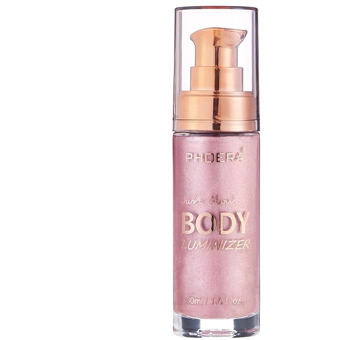 PHOERA Body Luminizer Highlighter, Waterproof Moisturizing and Glow For Face & Body, Face Body Glow Illuminator (104 Sparkle Pink)