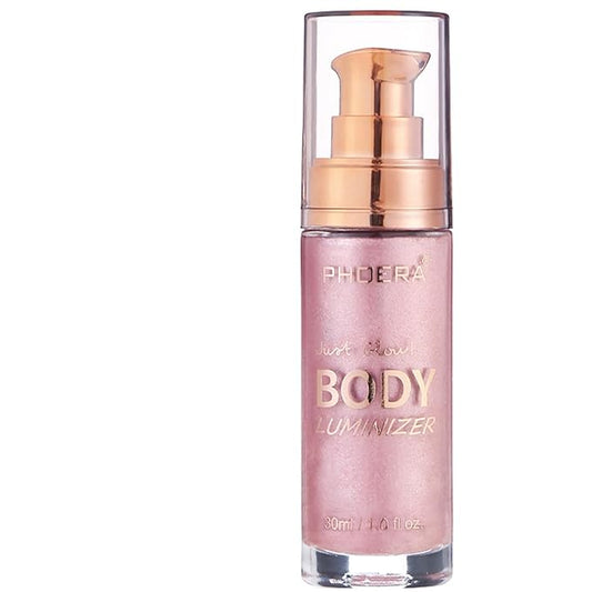 PHOERA Body Luminizer Highlighter, Waterproof Moisturizing and Glow For Face & Body, Face Body Glow Illuminator (104 Sparkle Pink)