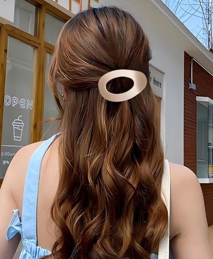 4Pc Large Women Flat Hair Clips, French Flat Hair Claw Clips for Women, Simple and Elegant Duckbill Hair Clip Design, Suitable for Thick Hair