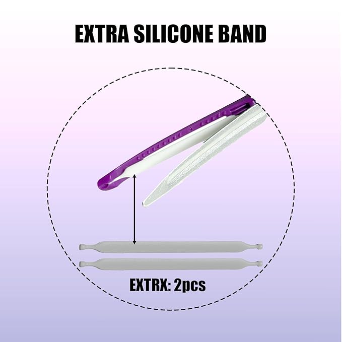 10 pcs Professional Hair Clips for Styling Sectioning - Sectioning Hair Clips for Styling, No-Crease Silicone Band& Anti-Slip Grip, Hair Cutting Clips for Blowouts, Curling, Coloring（Purple）