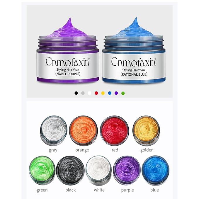 Silver Hair Color Wax,Temporary Hair Color Dye,Natural Hair Coloring Wax for Halloween Cosplay, Party & Daily Use 4.23 oz
