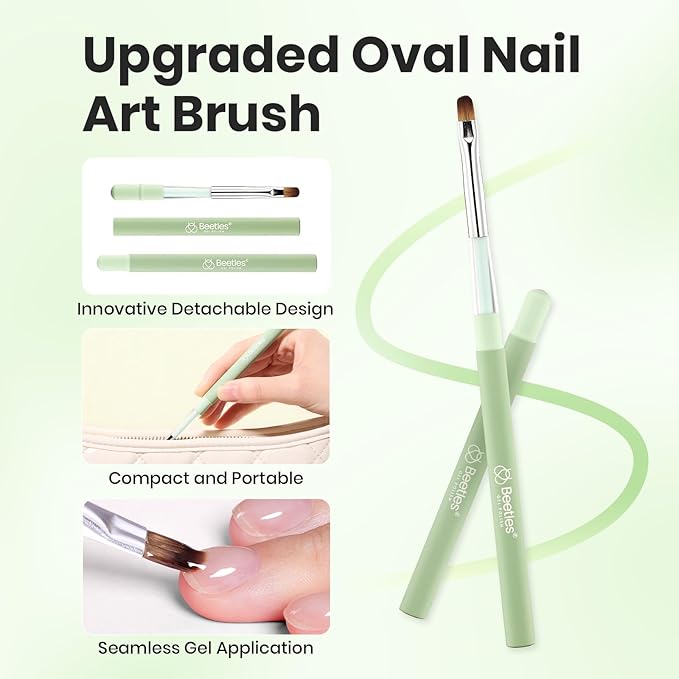 Beetles Nail Art Brushes, Clean Up Brush Gel Polish Nail Art Design Pen Painting Tools Fingernail Brush Nail Cleaning Brush Nail Art Liner Brush and Nail Dotting Pen Salon Diy at Home