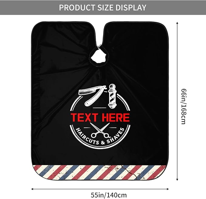 Custom Barber Cape for Men Personalized Professional Hair Cutting Cape with Text for Home Salon Barbershop