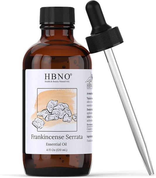 HBNO California Bottled Frankincense Essential Oil (Serrata) 4 fl oz (120ml) - Natural & Premium Grade Frankincense Oil Essential Oil,