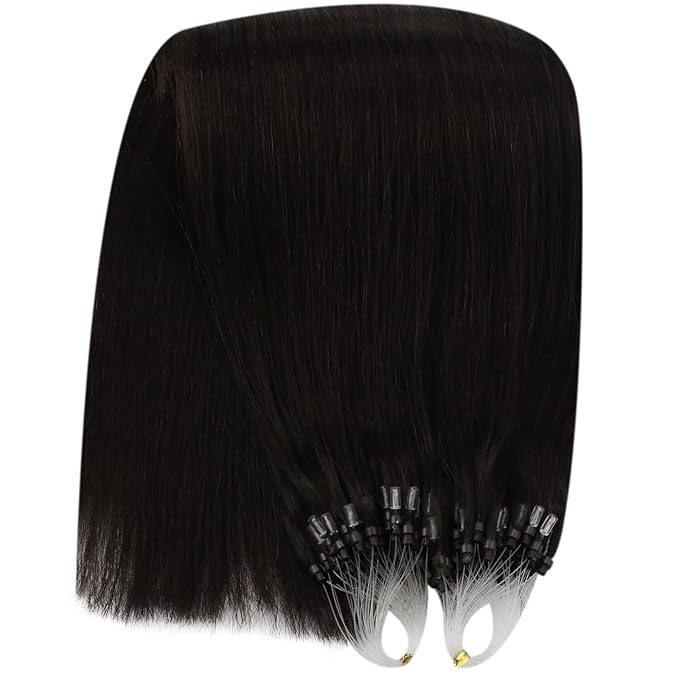 YoungSee Micro Link Hair Extensions Human Hair Dark Brown Microbead Hair Extensions Human Hair Brown Micro Bead Hair Extension Real Human Hair Dark Brown 16In Beaded Hair Extension 50s 50g Remy Hair