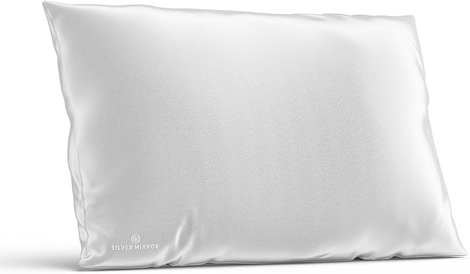 Silver Silk Pillow Case, Fits Standard Queen Pillow, 100% Mulberry Silk Pillowcase 22mm, 6H High-Grade Fibers, 100% Silk Pillowcase for Healthy Skin & Hair