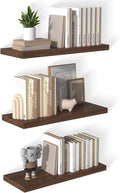 12 Inch Deep Floating Shelves for Wall 3 Pack Floating Shelves Large Storage Space Wall Mount Shelf for Living Room Kitchen Bathroom 30" W x 12" D x 1.2" H Walnut