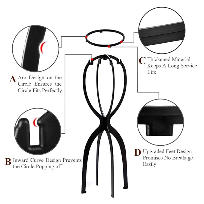 Dreamlover Wig Head Stand, Tall Stand for Long Wigs, 2 Packs