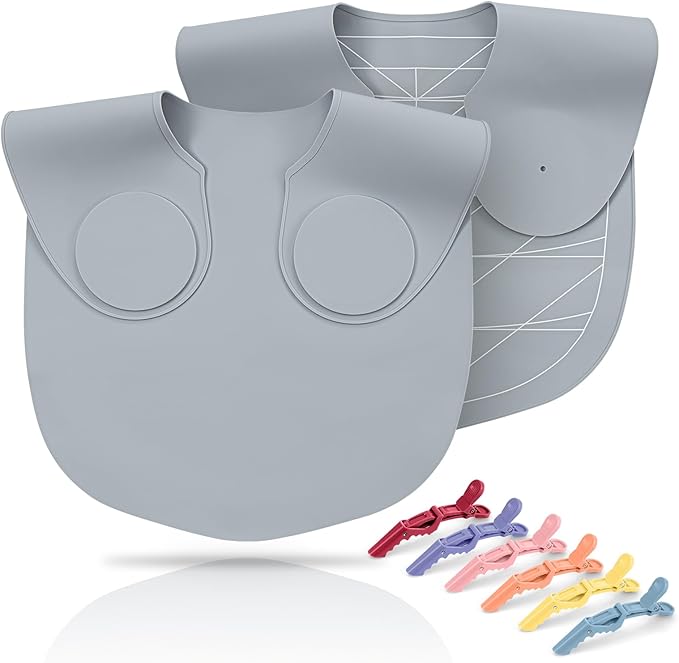 Ideal Swan Large Hair Cutting Cape, Waterproof Silicone Hair Dye Collar Neck Wrap Neck Guard with Guidelines Weighted, Cutting Cape for Salon Barber Stylist Haircut Hair Coloring & Perming Grey