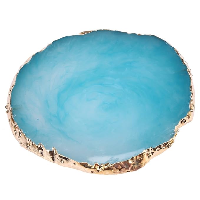 Nail Art Palette, Natural Resin Stone Nail Art Palette for Painting Placing Things Making Nail(Blue)