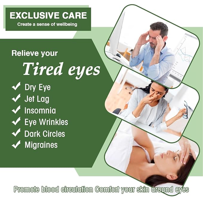 Steam Eye Masks for Dry Eyes, Heated Eye Mask Reduce Puffiness & Dark Circles, Hydrate & Soothe Tired Eyes, Travel Essentials, Business Trip, Party Favors, Green Tea 20 Packs