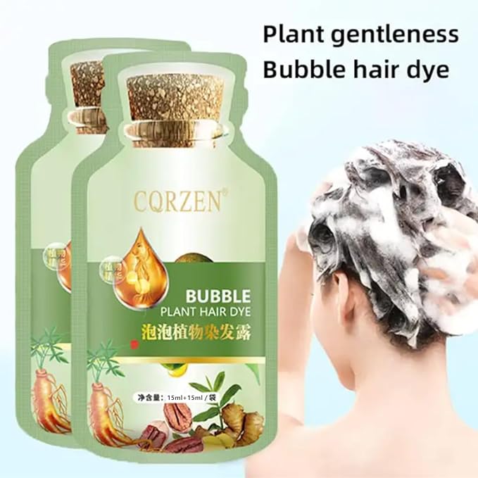 HUANG YI Natural Plant Hair Dye, New Botanical Bubble Hair Dye 30ml 10Packs/Box, Pure Plant Extract for Grey Hair Color Bubble Dye, New Botanical Bubble Hair Shampoo(Dark Brown)