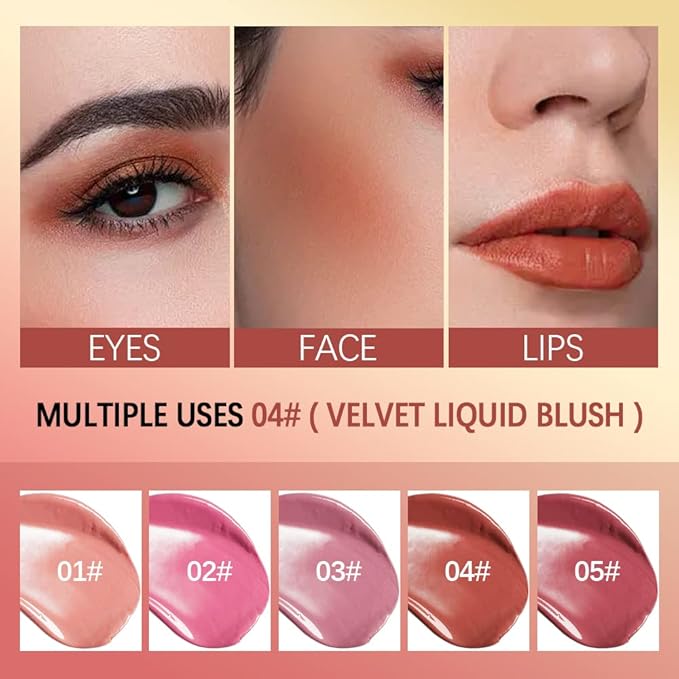 Liquid Blush,Soft Cream Face Blush, Dewy Cheek Tint, Long Lasting Natural Matte Finish Looking,Moisturizing Lightweight Blendable Feel (02 - HAPPY)