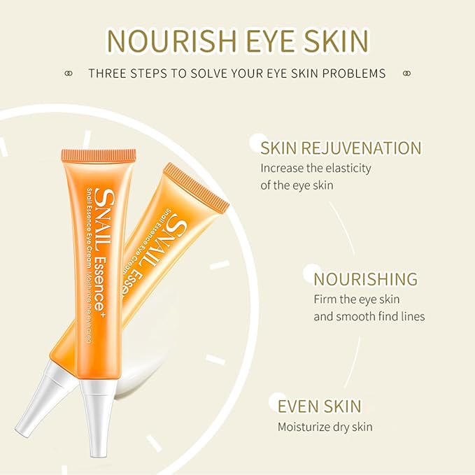 Snail Eye Cream for Dark Circles and Puffy Eyes Eye Bags Remover, Eye Cream Anti Aging, Under Eye Cream, Reduce Lines Wrinkles Puffiness and Dark Circles for All Skin Types