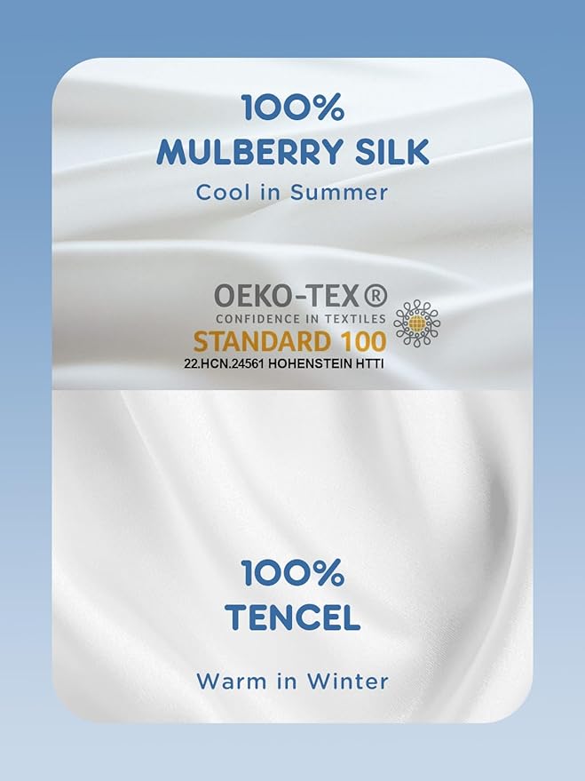 Mulberry Silk Pillowcase for Hair and Skin, SGMSILK 22 Momme Natural Silk Pillow Cases with Zipper, 6A Soft and Smooth Single Sided Pure Silk Pillow Cover (White, Queen 20"x30")