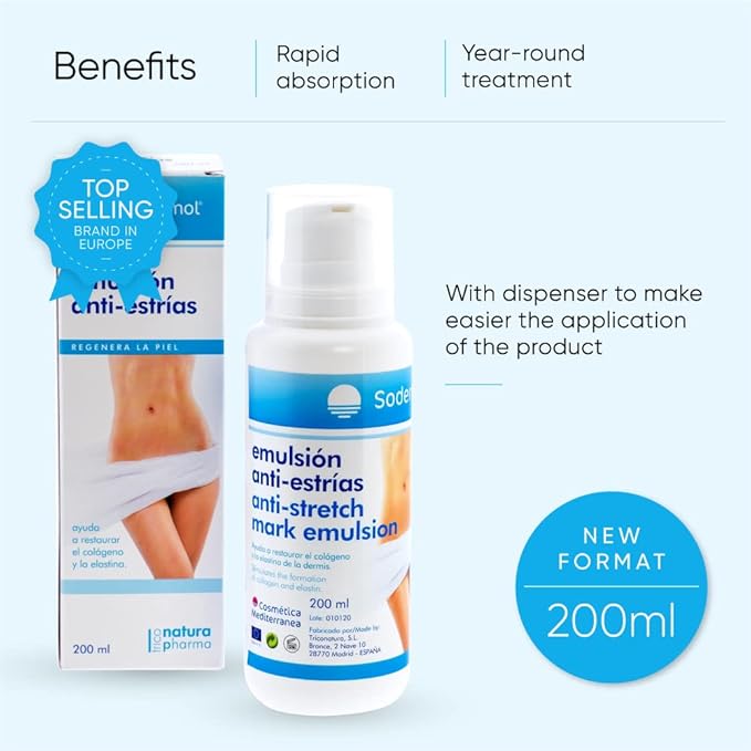 Anti-stretch mark cream ideal for pregnancy/Prevents and reduces the formation of stretch marks and scars/Regenerating postpartum anti-stretch mark gel with Rose Hip Hip oil
