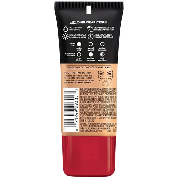 L'Oreal Paris Cosmetics Makeup Infallible Pro-Matte Liquid Longwear Foundation, Sun Beige, 1 fl oz