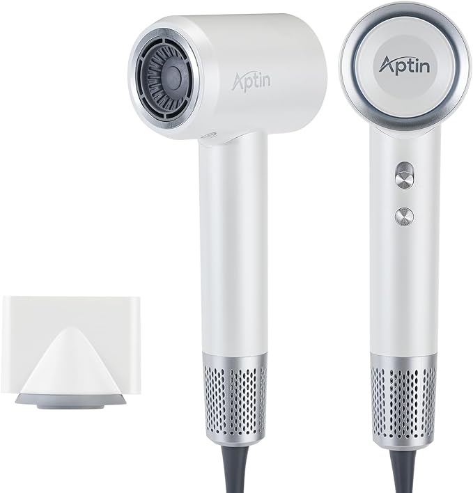 Ionic Hair Dryer 110K RPM 1250W Fast Drying, 200M Negative Ion Care, Dual Overheat Protection, Anti-Static Low Noise, 2 Heat & 2 Speed, Durable PA+Glass Fiber Shell, Lightweight, Magnetic Nozzle