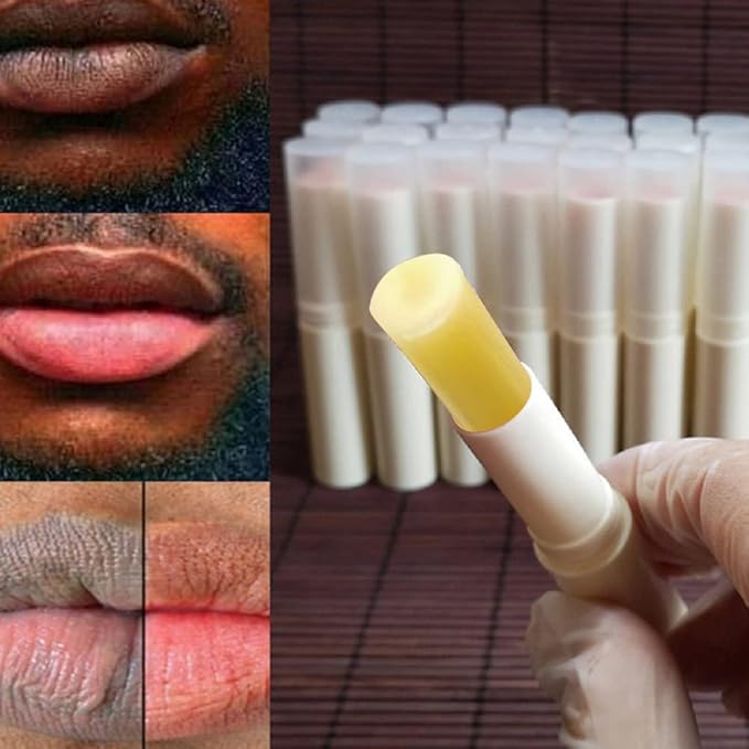 2PCS Handmade Plant lip balm Pink Lips Serum Brighten Dark Lips Bleaching Essence Lip Balm Repair Fine Lines Brighten Moisture Exfoliator Lip Care (Yellow)