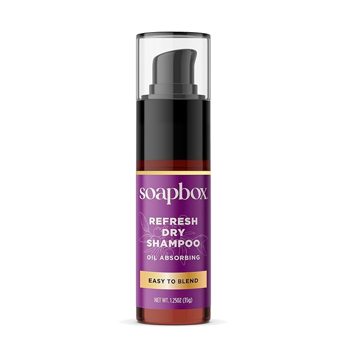 Soapbox Dry Shampoo Powder - Non Aerosol Dry Shampoo Hair Powder - Hair Volumizer with Biotin, Rice Protein & Hazel Extract - Travel Size, Non-Aerosol & Vegan - 1.25oz