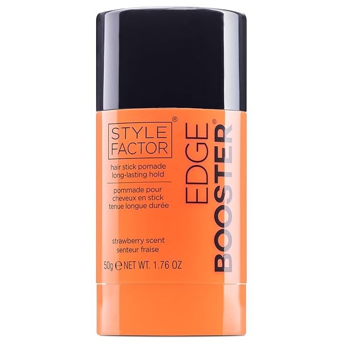 Style Factor EDGE BOOSTER Hair Wax Stick Pomade with Beeswax | Strong Hold Slick Stick for Flyaways, Edges & Baby Hair for Sleek Buns & Ponytails | Stocking Stuffers for Women Girls Teen | Strawberry