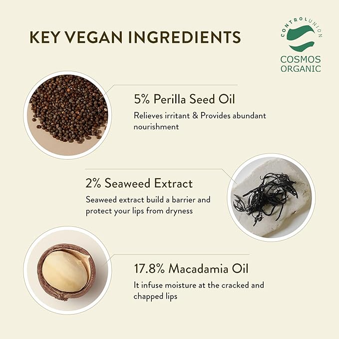 sioris 100% natural organic lip butter,More than lip balm,Hizikia extract gently exfoliates lips,Perilla Seed Oil and Macadmia oil nourish chapped lips