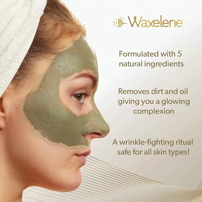 Waxelene Clarifying Mud Mask Dry Blend - Wrinkle Fighting Ritual Cleans Pores Hydrates Nourishes Skin Vitamin C Papaw Bentonite French Green Clay