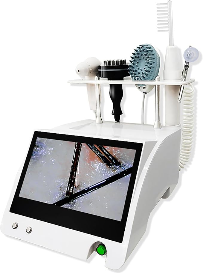 5 in 1 Scalp Skin Hair Follicle Scalp Detector, Multifunction Hair Analyzer Hair Care Machine, 50X 200X Lens Scalp Health Detection for Home Salon Beauty Salon